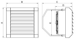 Габаритные размеры серии тепловентиляторов Flowair LEO FB