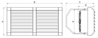Габаритные размеры серии тепловентиляторов Flowair LEO FB